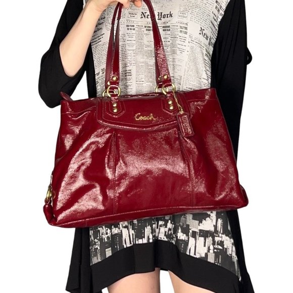 Coach Bags Coach Red Patent Leather Shoulder Bag Poshmark